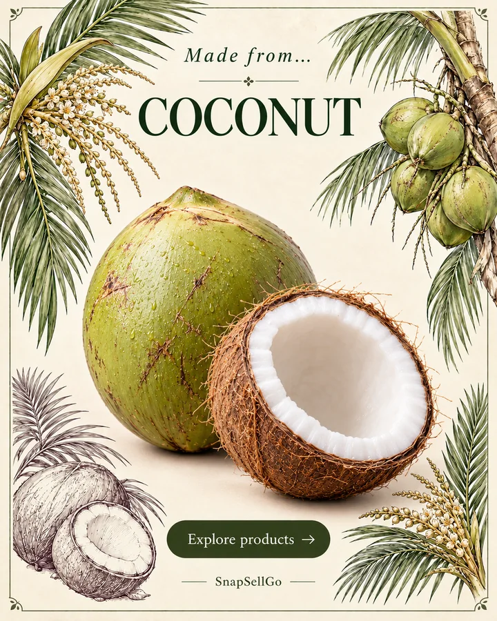 Coconut botanical card